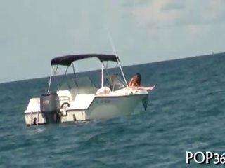 2 teens riding a big phallus