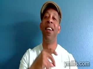 Astonishing middle-aged Blond whore Nicki Hunter sucks big ebony mans dong