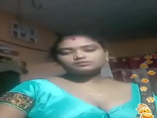 Tamil อินเดีย ผู้หญิงไซส์ใหญ่ สีน้ำเงิน silky blouse มีชีวิต, เพศ วีดีโอ 02